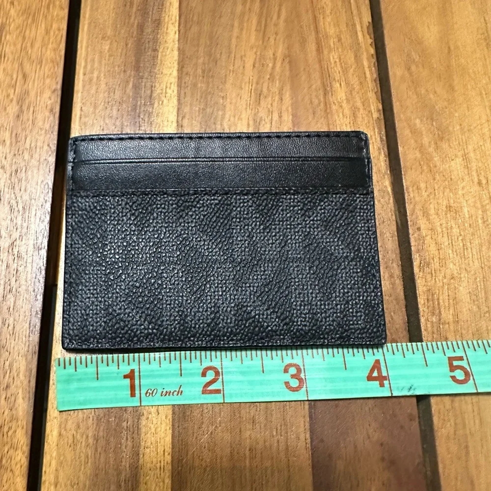 Michael Kors Black Leather Card Holder with Textured Front